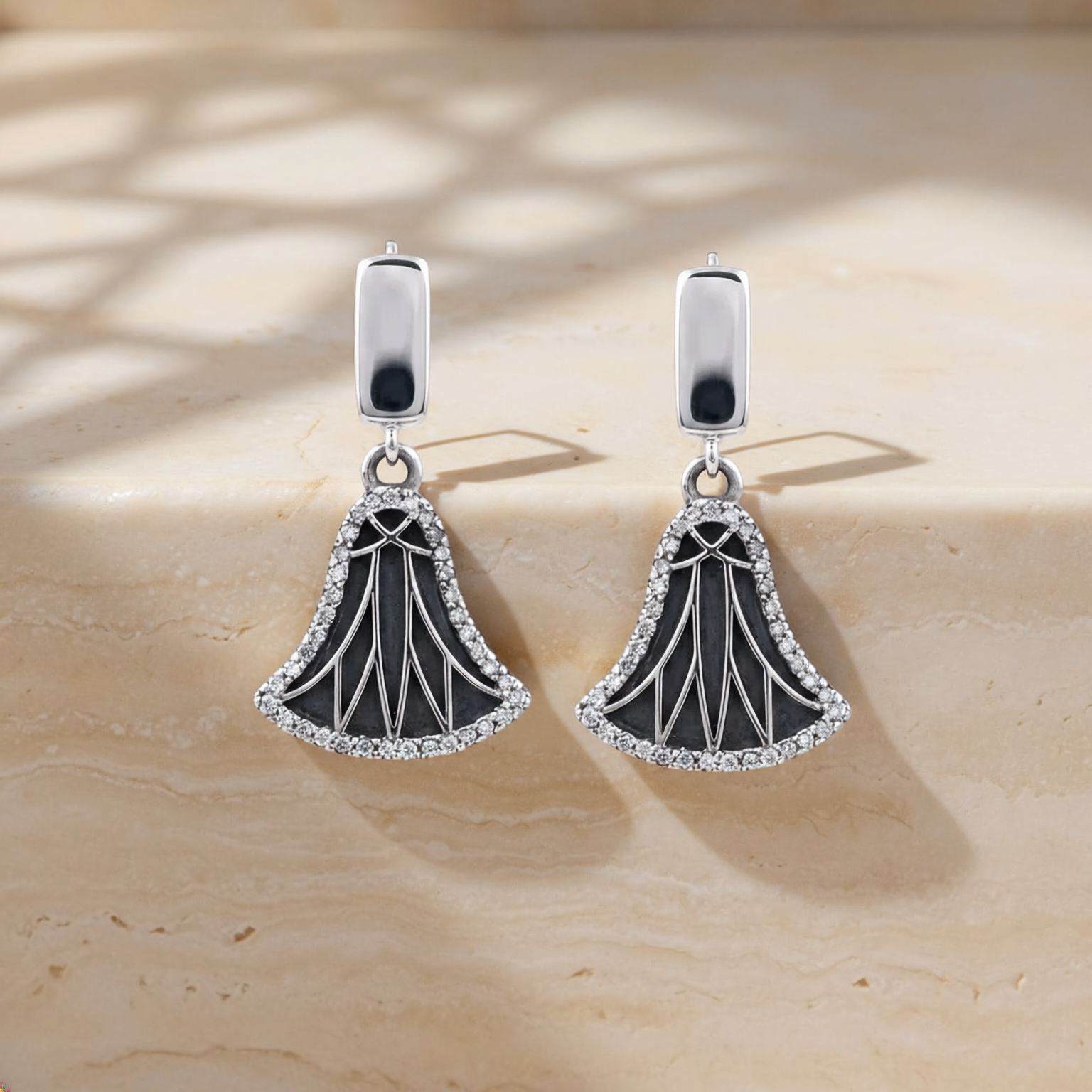 Lotus Noir Earrings