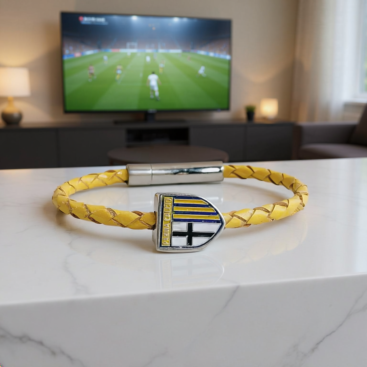 Parma Calcio Custom Crest Braided Genuine Leather Bracelet
