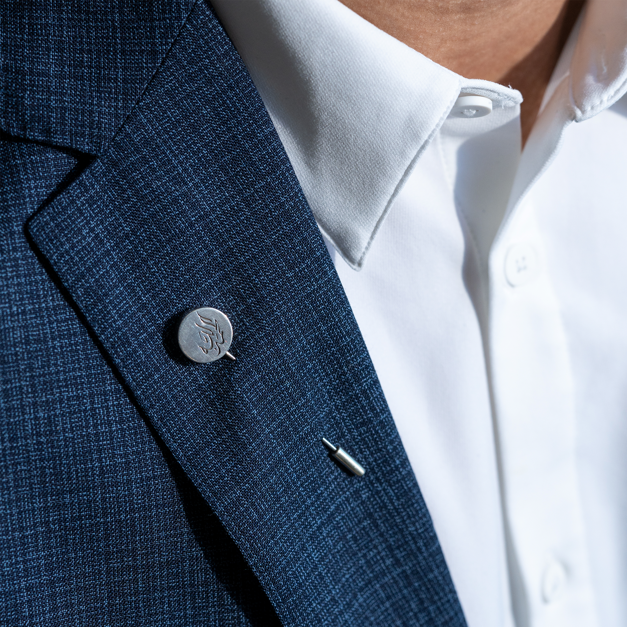 Custom Calligraphy Sterling Silver Lapel Pin