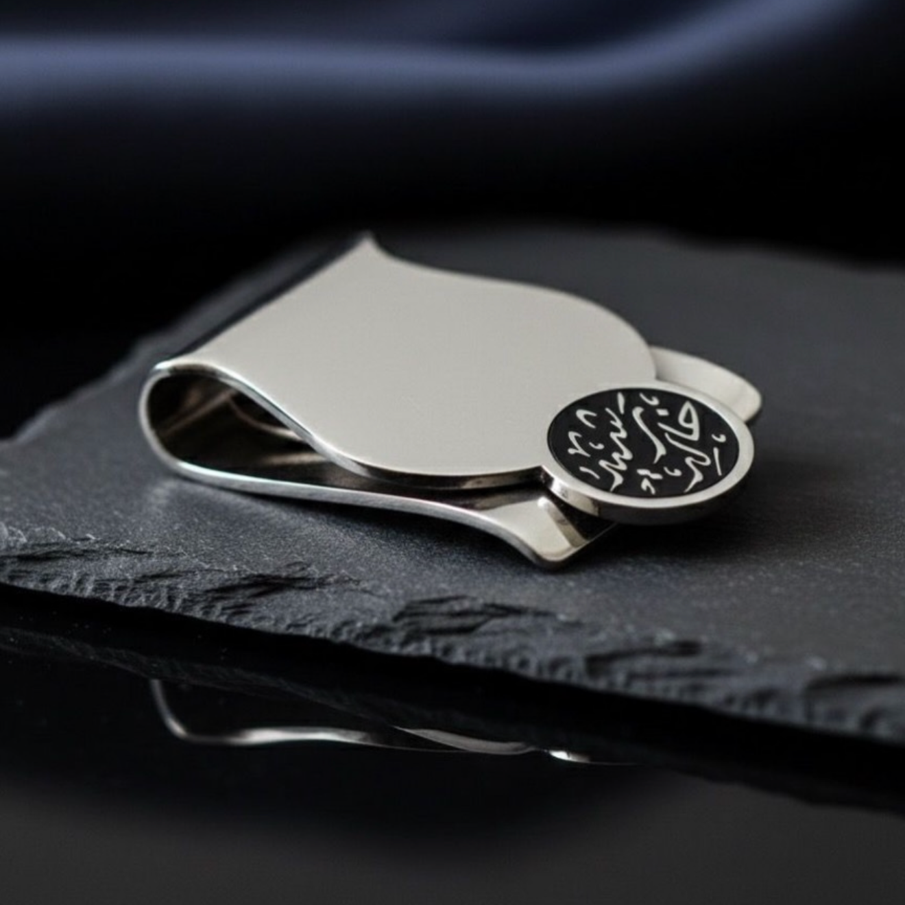 Custom Calligraphy Shield-Style Money Clip