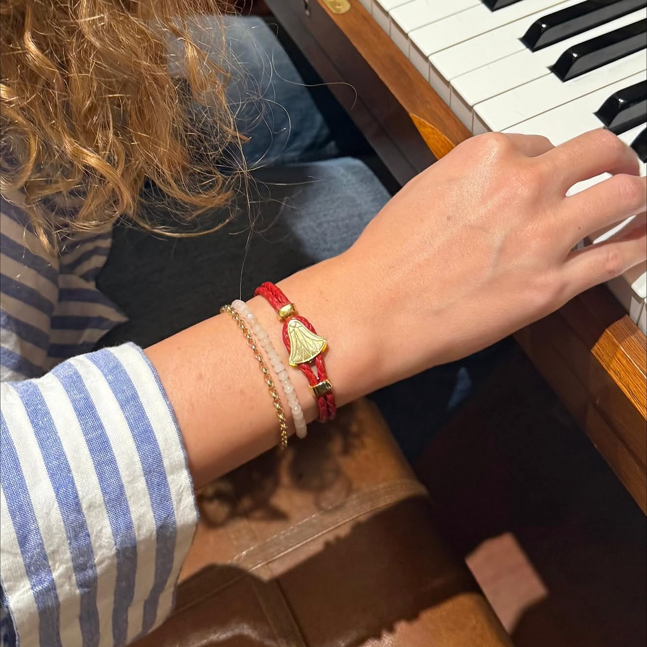 Lotus Bloom Braided Leather Bracelet