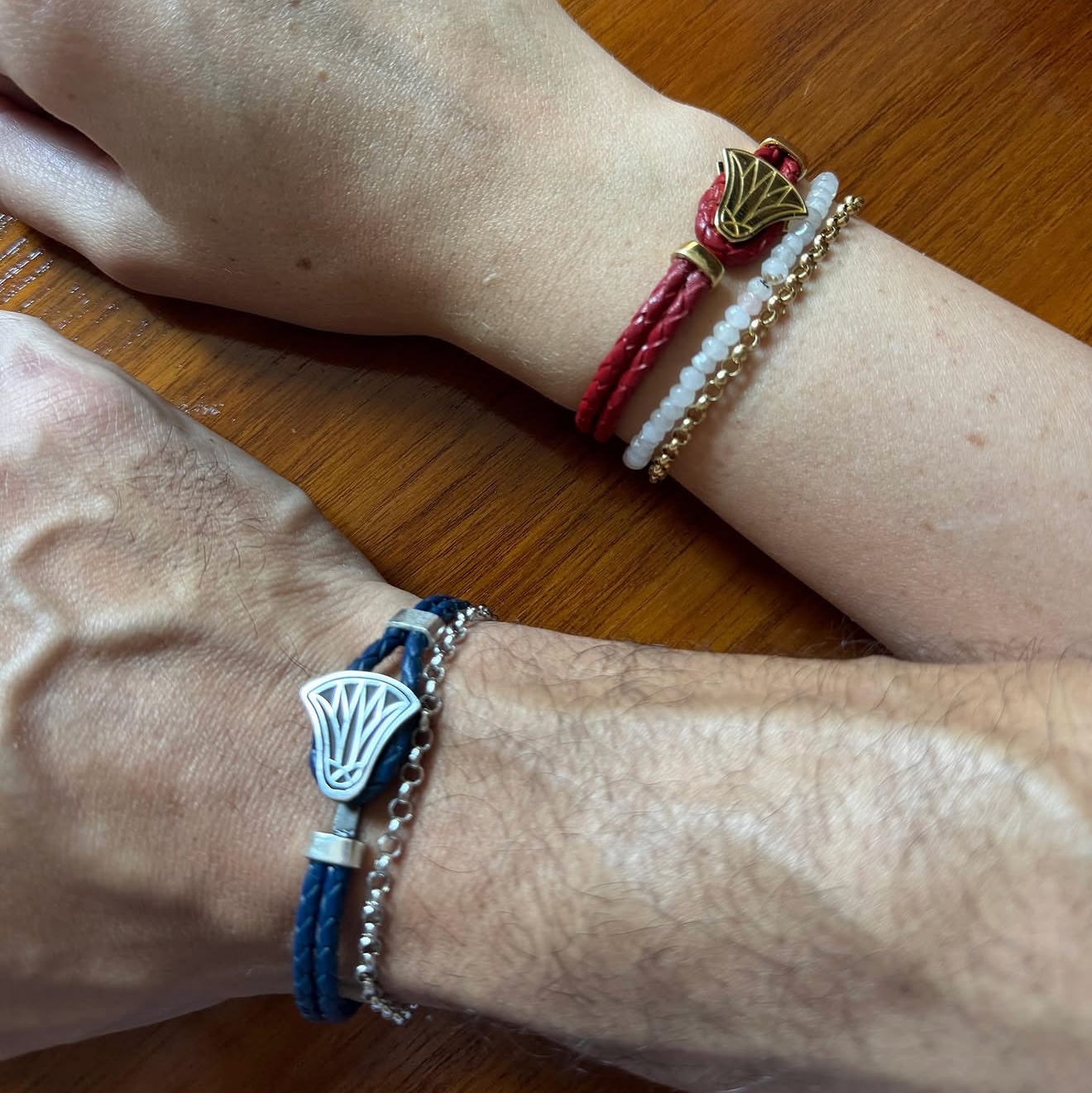Lotus Bloom Braided Leather Bracelet