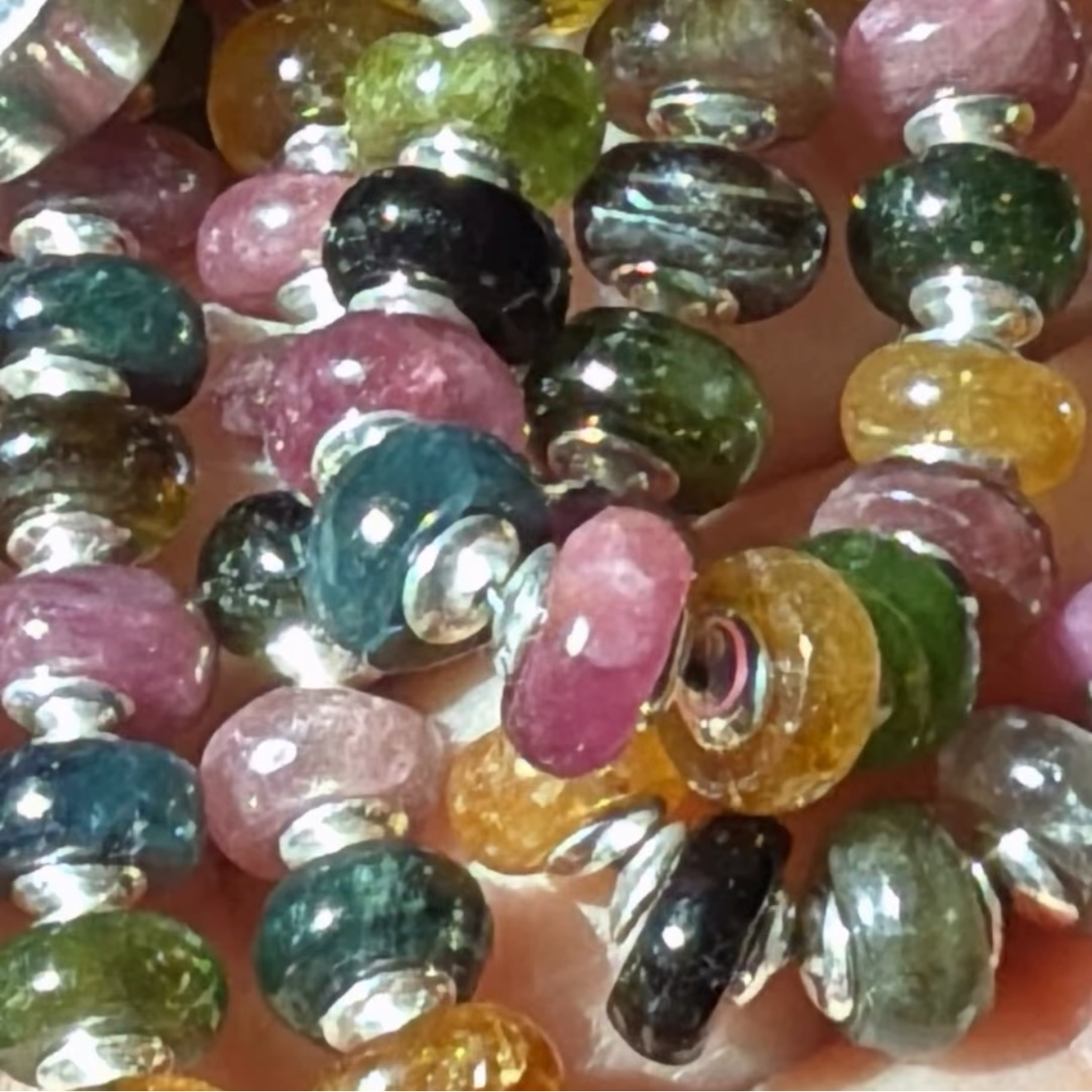 Custom Calligraphy 99-Bead Tourmaline Rosary