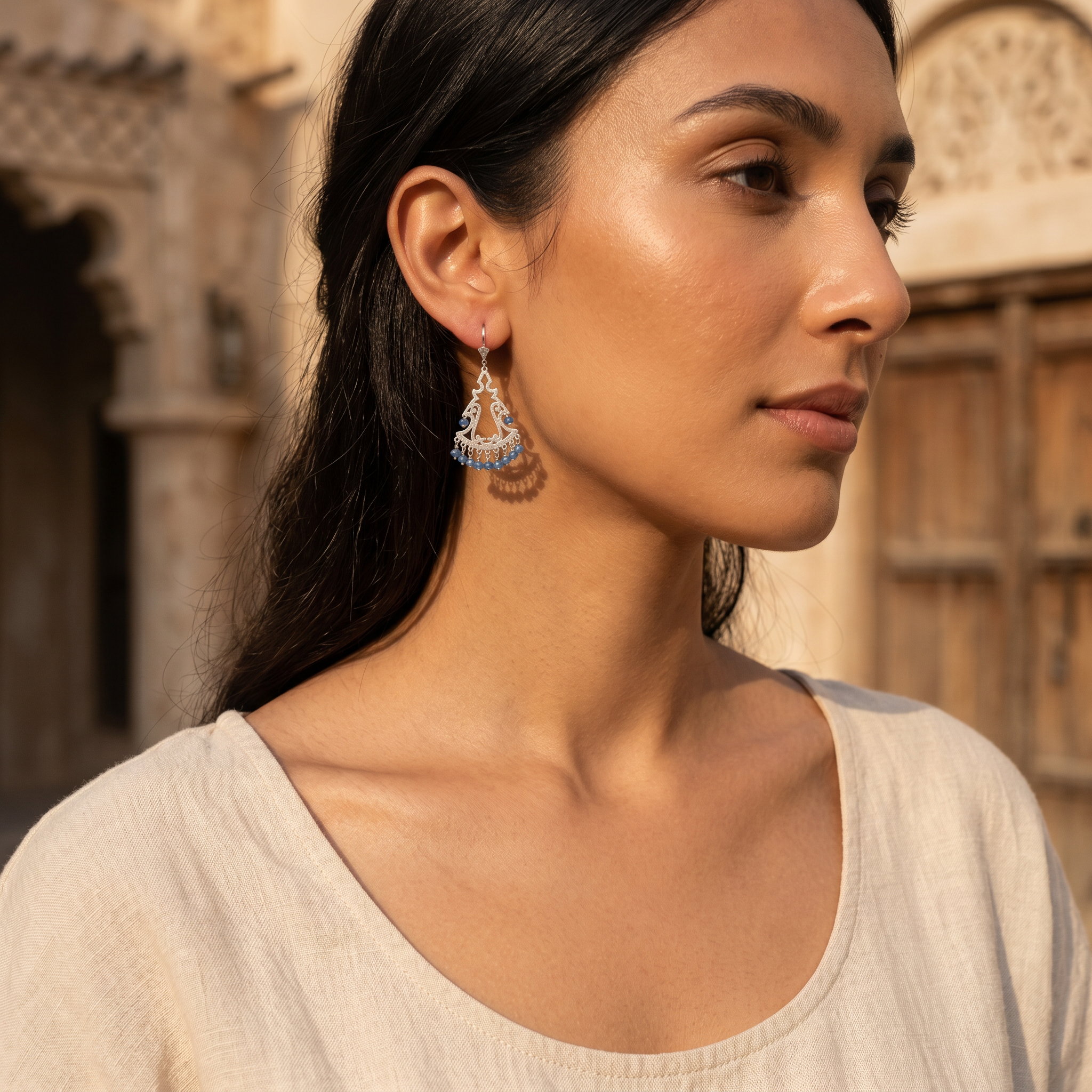 Heritage Chandelier Drop Silver Earrings