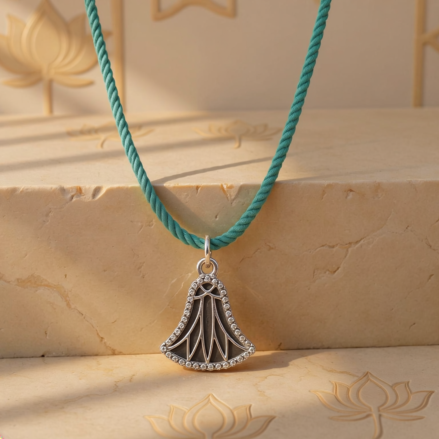 Lotus Noir Necklace with Cord