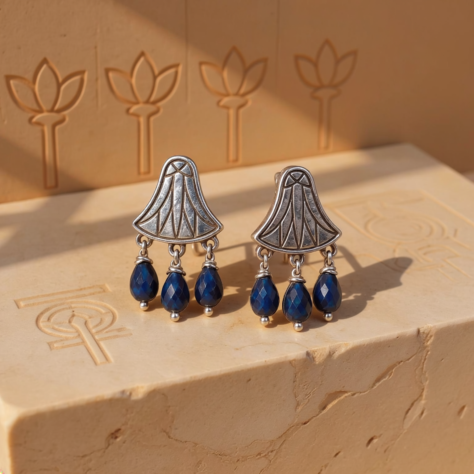 Lotus Azure Earrings