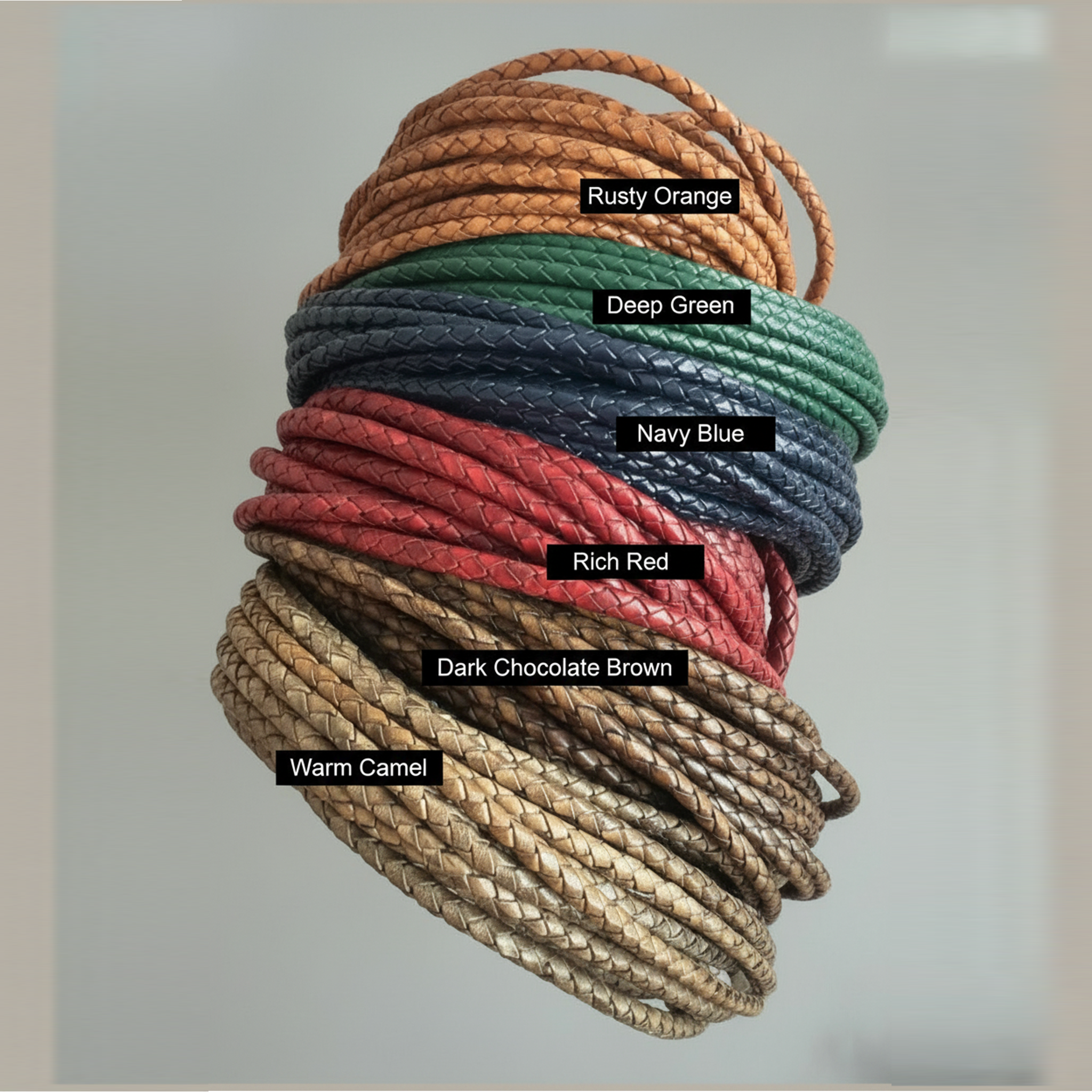 Al Ahly SC Braided Genuine Leather Statement Bracelet