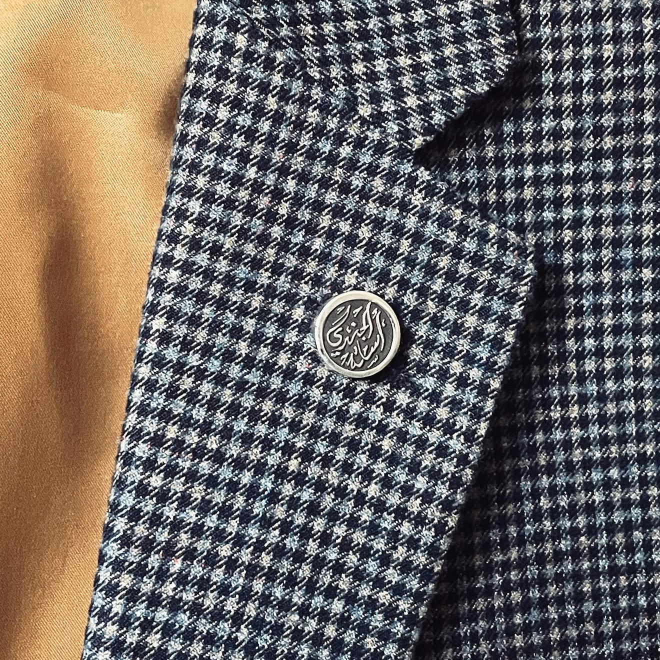 Custom Calligraphy Sterling Silver Lapel Pin Stud