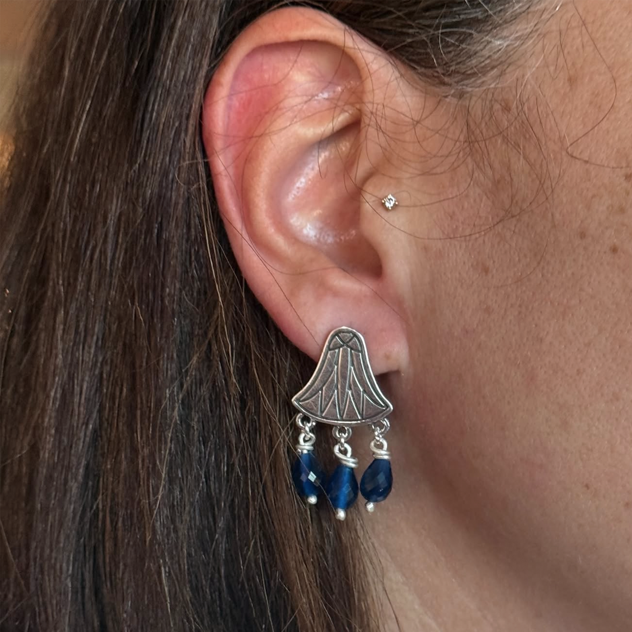 Lotus Azure Earrings