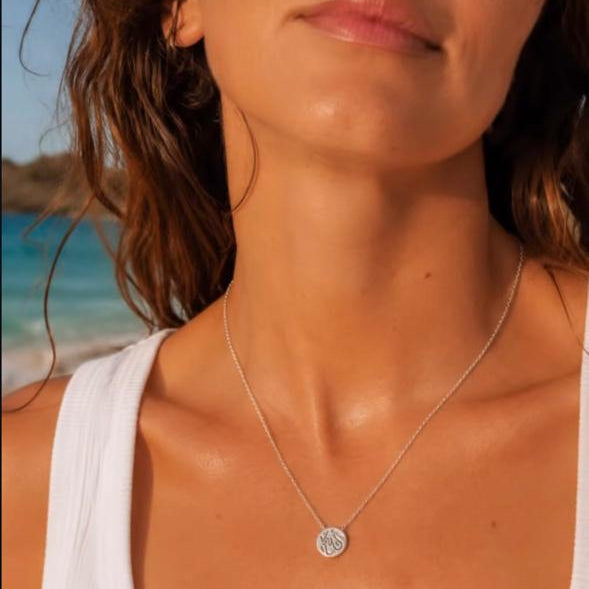 Custom Calligraphy Sterling Silver Minimalist Pendant Necklace