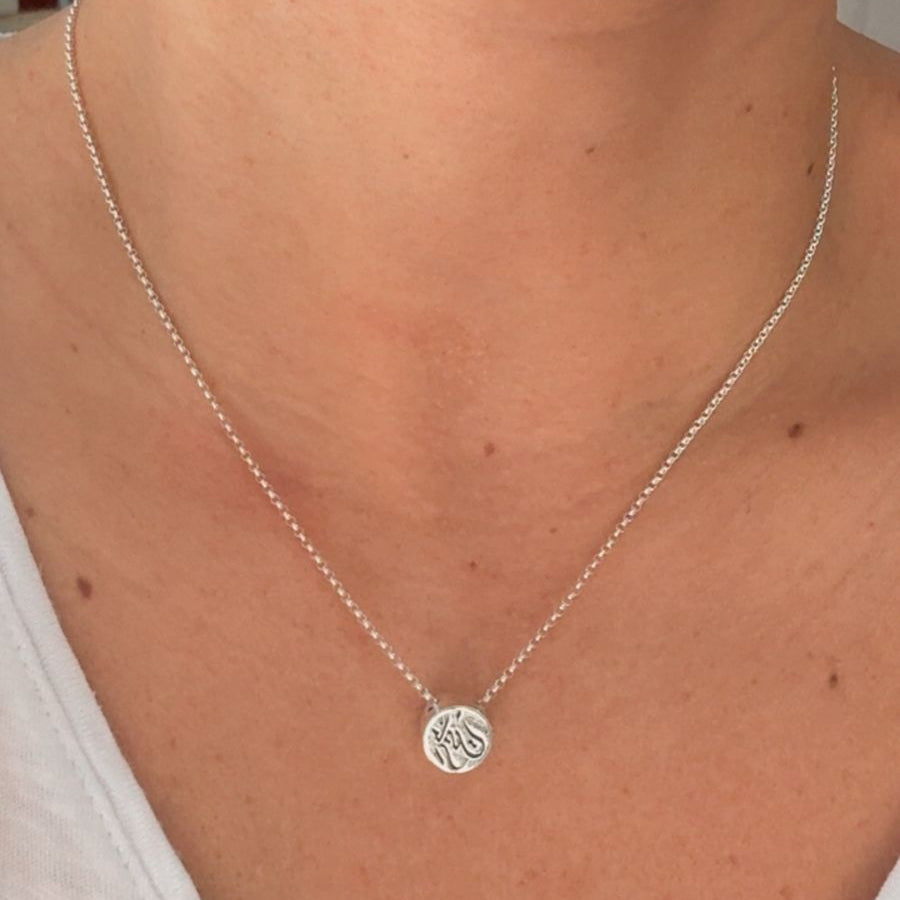 Custom Calligraphy Sterling Silver Minimalist Pendant Necklace