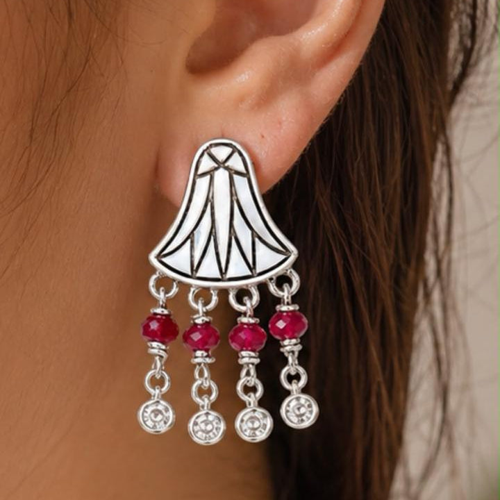 Lotus Ruby Earrings