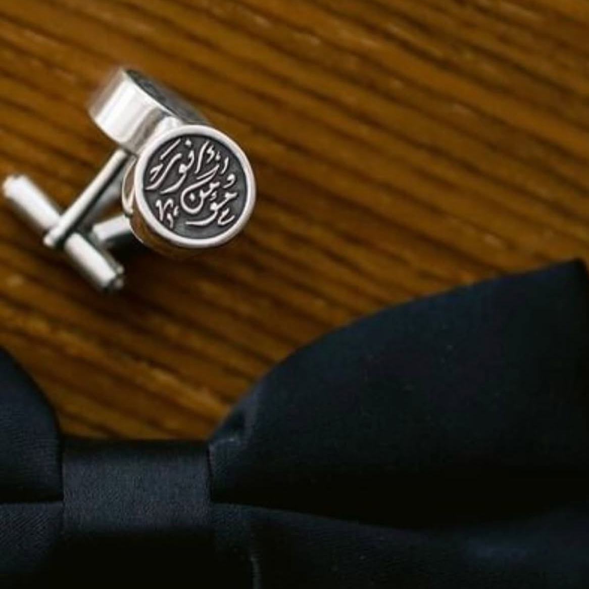 Custom Calligraphy Sterling Silver Cufflinks