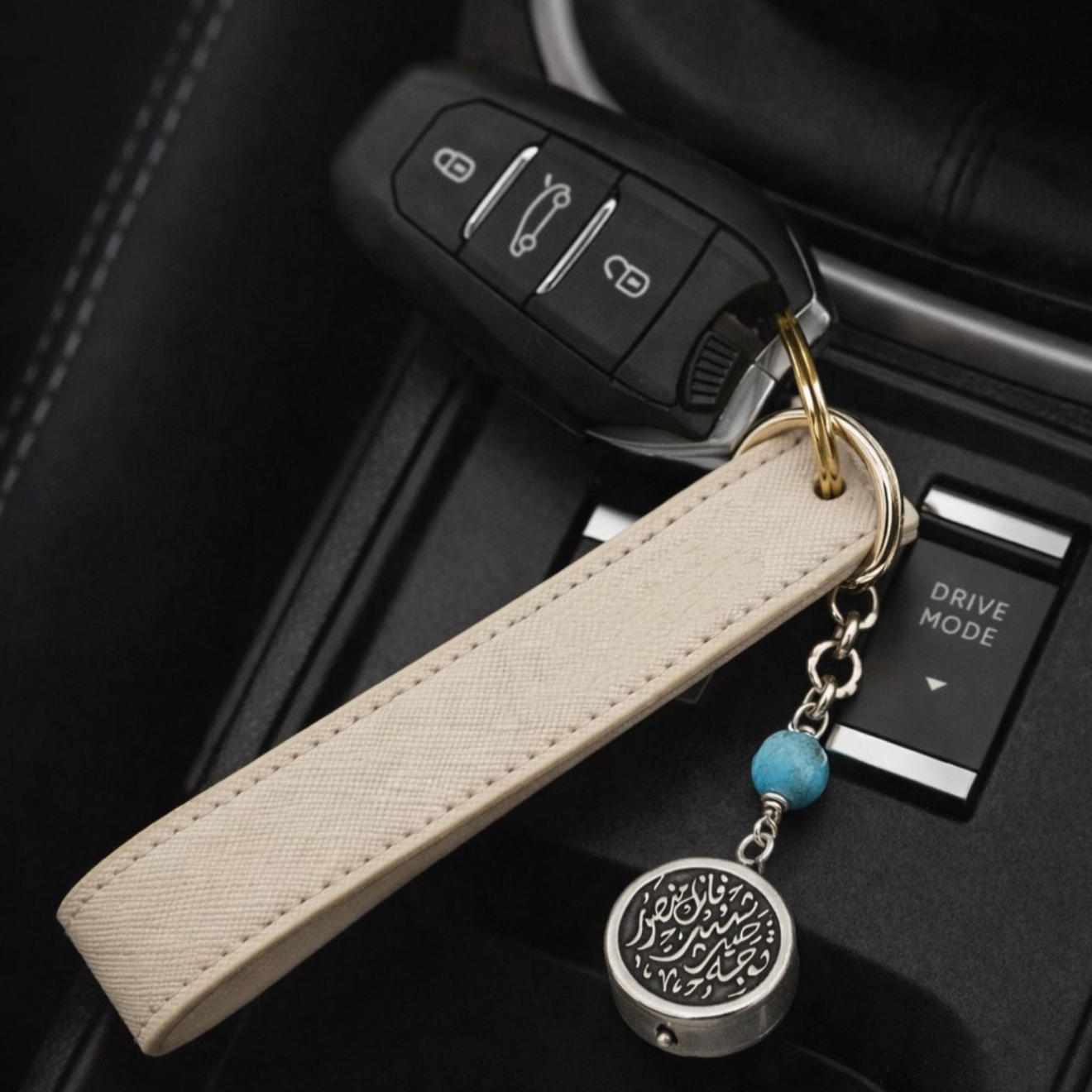 Calligraphy Customized Charm Silver Double-Sided Keyring