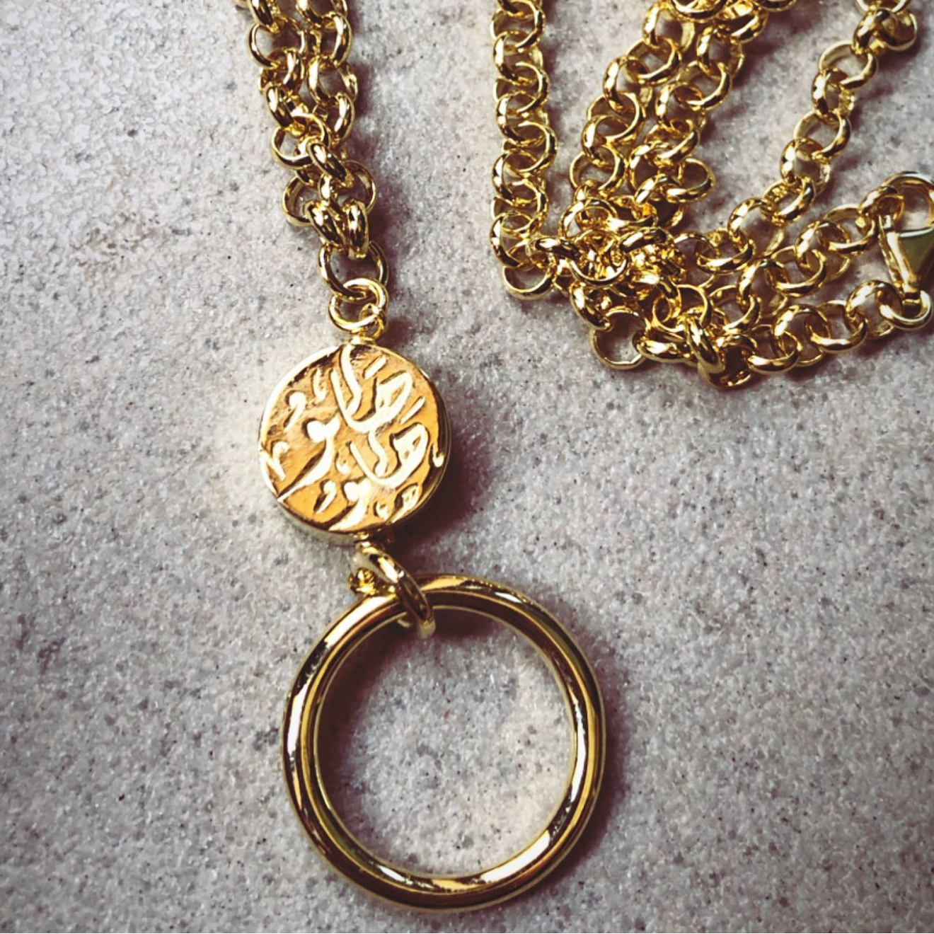 Custom Calligraphy Silver Eyewear Chain