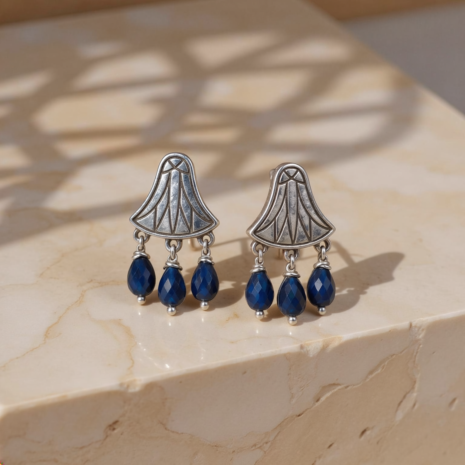 Lotus Azure Earrings