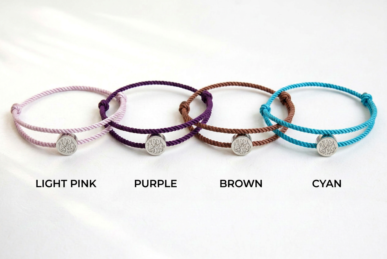 Calligraphy Mini Medallion Cord Wrap