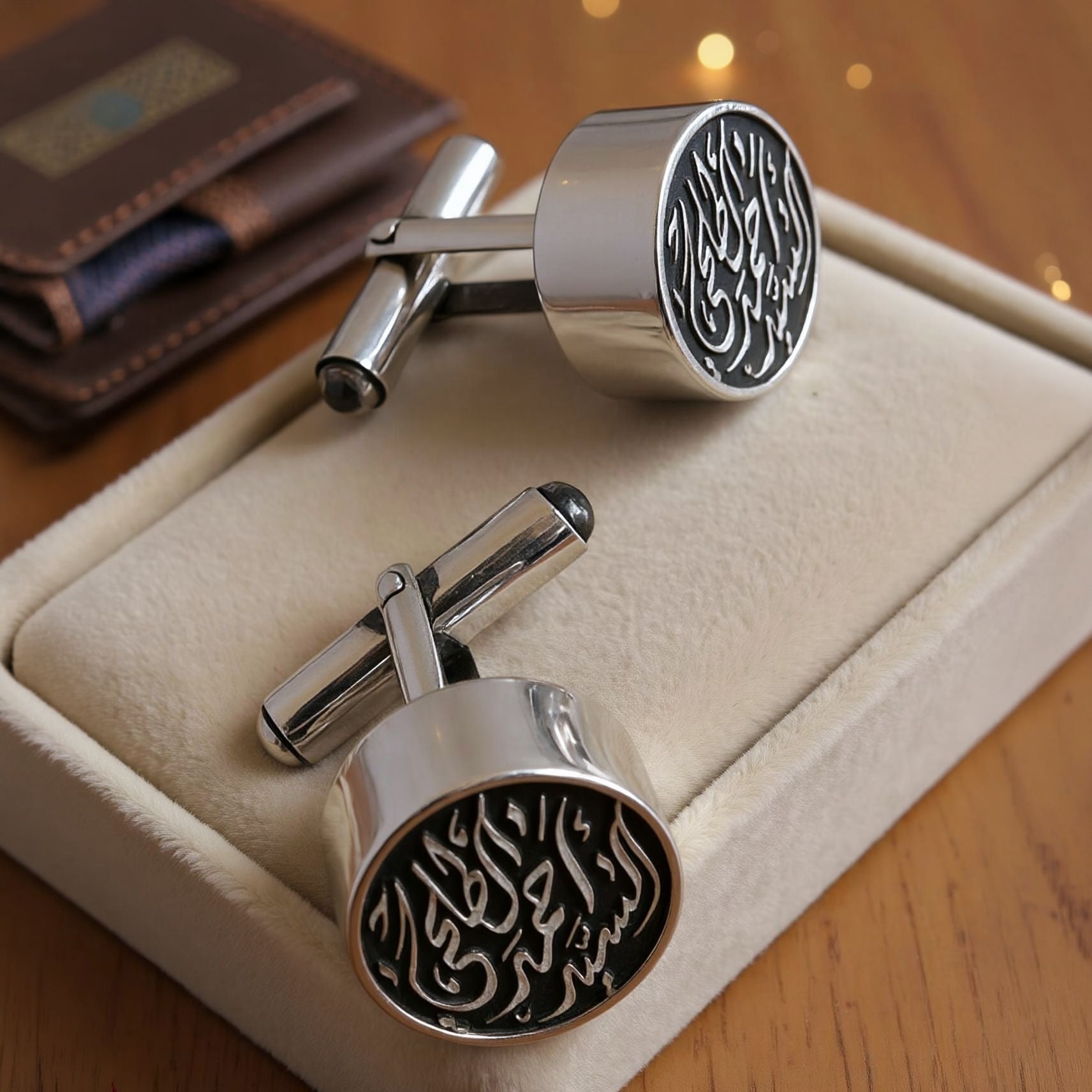 Custom Calligraphy Sterling Silver Cufflinks
